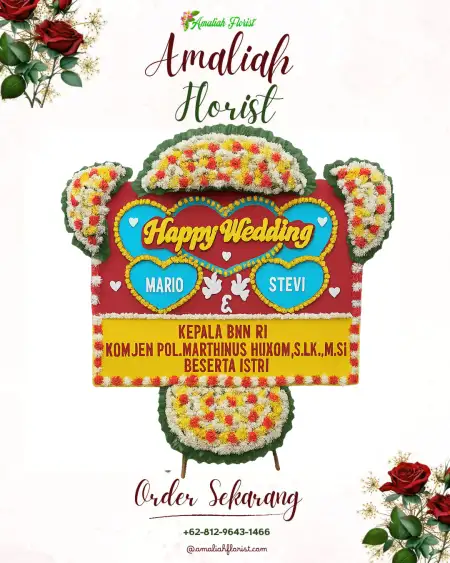 Papan Bunga Pernikahan Mertan